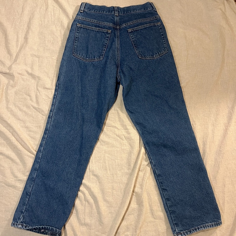 Vintage LL Bean Flannel Lined Jeans Womens 10 High Rise Mom Straight Cabincore - Picture 12 of 12